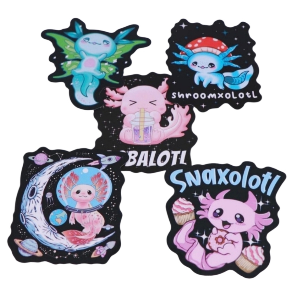 Axolotl bundle sticker pack waterbottle stickers,‎ laptop stickers